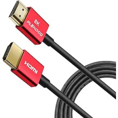 8K HDMI 2.1 kabelis 1,5 m Plāns HDMI–HDMI 48 Gbps īpaši plāns kabelis 8K@60Hz 4K@120Hz, dinamisks HDR, eARC, Dolby Vision, savietojams ar GH5S, NS, 8KUHD TV, PS5, Xbox One, 1,5 m