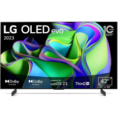 LG OLED42C37LA televizors 106 cm (42 collu) OLED evo TV (viedtelevizors, filmu veidotāja režīms, 120 Hz), modeļa gads 2023.