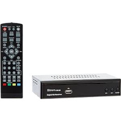 hd-line Strom 506 DVBT-2 Receiver Digital DVBT/T2 Receiver - Compatible Home Cinema - (HDMI 2.0, SCART, USB 2.0, Full HD 1080P) HEVC/H.265 - H.264 / MPEG2 - MPEG4 Automatic Installation Black