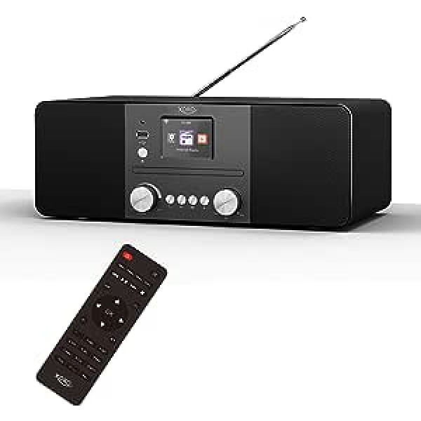 XORO HMT 620 All-in-One stereo interneta radio ar CD atskaņotāju, DAB+/FM radio, Wi-Fi, Bluetooth, Spotify Connect, MP3 USB atskaņotāju, tīkla straumēšanu, lietotņu vadību