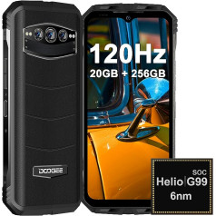 DOOGEE S100 āra mobilais tālrunis bez līguma, 20GB + 256GB / 2TB Helio G99, 120Hz 6,58 collu FHD+ āra viedtālrunis, 108MP + 20MP nakts redzamības kamera, 10800mAh akumulators, 66W ātrā uzlāde, IP68