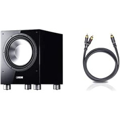 Canton Sub 1200 R Active Subwoofer System (500/750 Watt, Pack of 1) High-Gloss Black & Oehlbach BOOOM 300 - Subwoofer Y-RCA Cable (2 x RCA to 1 x RCA) - 3 m - Anthracite