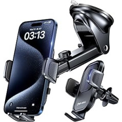 MP-MALL automašīnas mobilā tālruņa turētājs Super Suction Cup & Super Steel Hook: jauninājums, universāls priekš paneļa priekšējā stikla iPhone 15 Pro Max 14 13 12 Samsung (melns)