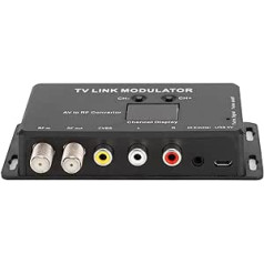 Dpofirs UHF modulators, TM70 UHF TV saites modulators AV uz RF pārveidotājs IR paplašinātājs ar kanālu displeju, modulatora modulators AV uz RF pārveidotājs IR paplašinātājs, atbalsts PAL/NTSC ar USB uzlādes kabeli