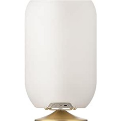 Kooduu Atmos pārnēsājama skaļruņu lampa — aptumšojama LED gaisma, bezvadu Bluetooth skaļrunis ar iebūvētu vīna pudeļu turētāju — iekštelpu un āra apdare, misiņš