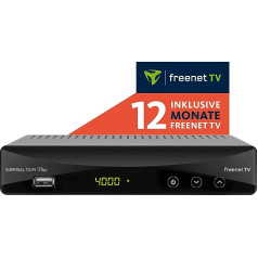 Digitalbox Imperial T2 IR Plus DVB-T2 HD uztvērējs ar Irdeto Decognition (iekļauts 12 mēnešu Freenet TV, H.265/HEVC, PVR gatavs, HDMI, Scart, USB, LAN) Melns
