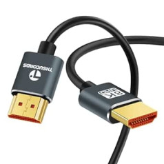 Thsucords Ultra Thin 8K 4K HDMI Cable 0.5 m, Slim Flexible Soft High Speed HDMI 2.1 Support 4K @ 120Hz 8K @ 60Hz 48Gbps Compatible with Roku TV/HDTV/PS5/Blu-ray