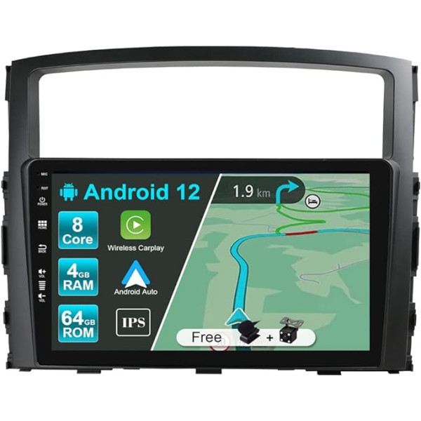 JOYX Android 12 IPS automašīnas radio, kas piemērots Mitsubishi Pajero 4 V80 V90 (2006-2014) - 4G + 64G - Iebūvēts DSP/Carplay/Android Car - Kamera + MIC - 9 collu 2 Din - Stūres vadība 4G WiFi0 BT DAB3 -. Kamera