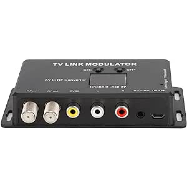 Gugxiom RF HDMI modulators, RCA uz HDMI adapteris UHF modulators TV saites modulators, UHF modulators modulators AV uz RF pārveidotājs IR paplašinātājs RF modulators televizoram, TM70 UHF TV saite