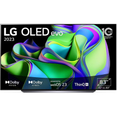 LG OLED83C37LA televizors 210 cm (83 collas) OLED evo TV (viedtelevizors, spilgtuma pastiprinātājs, 120 Hz), modeļa gads 2023.