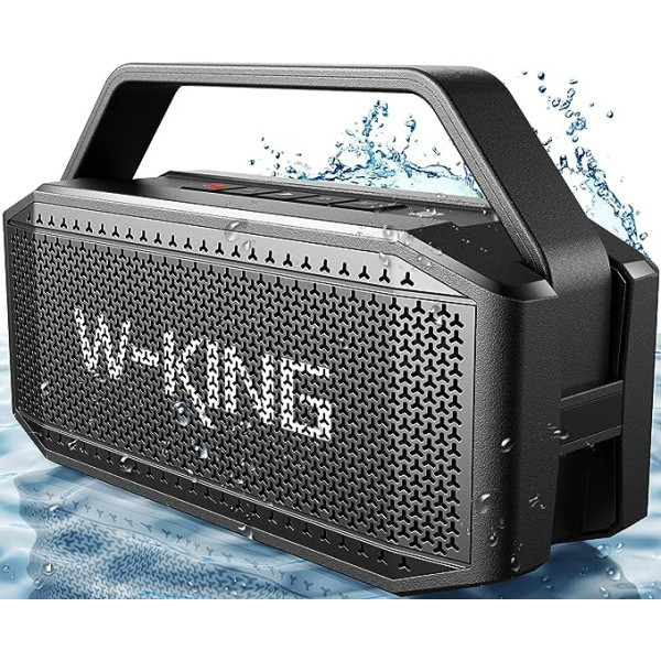 W-KING 60 W Bluetooth skaļrunis, pārnēsājama mūzikas kaste, fantastiska skaņa, jaudīgs bass, 40 stundu atskaņošanas laiks, 12000 mAh akumulators, ar TWS, NFC, TF karti, bezvadu ūdensnecaurlaidīgu skaļruņu kārba