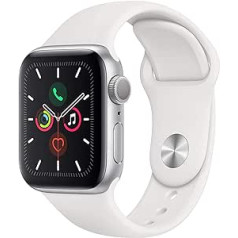 Apple Watch Series 5 40 mm (GPS) — Aluminiumgehäuse Silber Weiß Sportarmband (Generalüberholt)