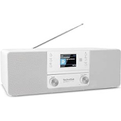 TechniSat DIGITRADIO 370 CD BT stereo digitālais radio (DAB+, FM, CD atskaņotājs, Bluetooth, krāsains displejs, USB, AUX, austiņu ligzda, kompaktā sistēma, modinātājs, 10 vati, tālvadības pults) Balts