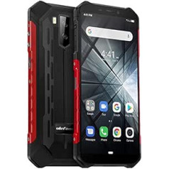 (2019) Ulefone Armor X3 Outdoor Phone with Underwater Mode, Android 9.0 5.5 Inch IP68 / IP69K Smartphone, Dual SIM, 2GB RAM 32GB ROM, 8MP + 5MP + 2MP, 5000mAh Battery, Face Unlock. GPS Red
