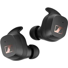 SENNHEISER Sport True bezvadu austiņas — Bluetooth ieliekamās austiņas sportiskam dzīvesveidam, mūzikas klausīšanai, zvanīšanai ar pielāgojamu akustisko funkciju, trokšņu slāpēšanu, melns, viens izmērs