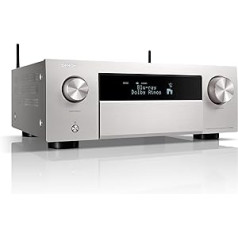 Denon AVC-X4800H 9.4 Channel AV Receiver, Amplifier with Auro-3D, Dolby Atmos, DTS:X, 6 Inch 8K Inputs and 3 Outputs, Bluetooth, Airplay 2, HEOS Multiroom, Alexa Compatible, Silver