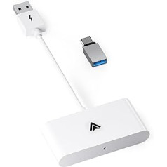 Doohoeek bezvadu Android automašīnas adapteris, USB sargspraudnis Android automašīnas radio, automašīnu adapteris, kas saderīgs ar operētājsistēmu Android 11 un jaunākām versijām un automašīnām no 2016. gada, 5 GHz WiFi automātiskais savienojums, balts