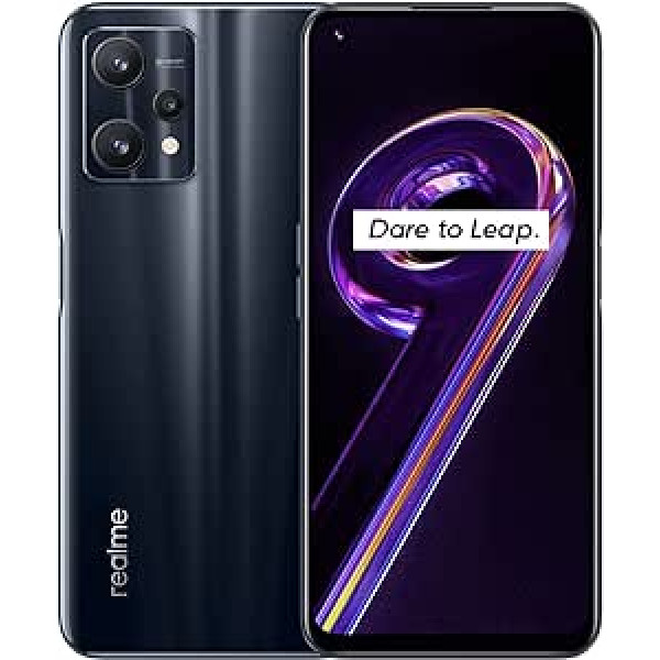 realme 9 Pro+ 5G viedtālrunis bez līguma, Sony IMX766 vadošā kamera, MediaTek Dimensity 920 5G procesors, 60 W SuperDart uzlāde, 90 Hz Super AMOLED displejs, Dual Sim, NFC, 8 + 2 56 GB. Pusnakts melns