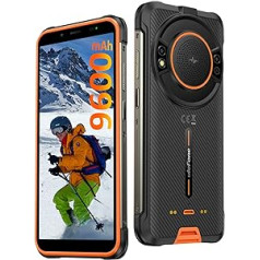 Ulefone Power Armor 16 Pro āra viedtālrunis bez līguma, Android 12 mobilais tālrunis 9600 mAh 122 dB skaļrunis 4GB/128GB paplašināms 16MP 5,93 collas IP68 triecienizturīgs 4G Dual SIM Face ID pirkstu nospiedumu NFC