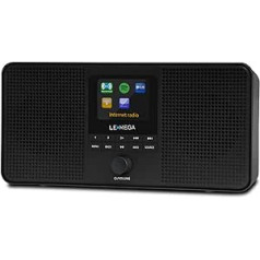 LEMEGA IR4S stereo WiFi interneta radio, pārnēsājams DAB/DAB+/FM digitālais radio, Spotify Connect, Bluetooth, dubultais modinātājs, 60 sākotnējie iestatījumi, austiņu izeja, baterijas un strāvas padeve - melna apdare