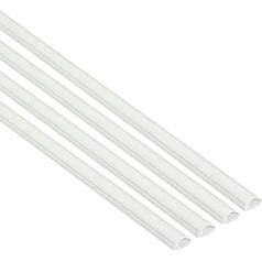 D-Line 1D1608W/4 Micro Cable Duct Self-Adhesive Semicircular Cable Tidy - 4 x 16 mm (W) x 8 mm (H) x 1 Metre Lengths - White