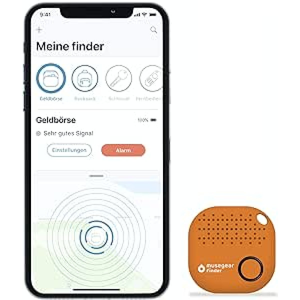 Musegear atslēgu meklētājs ar Bluetooth lietotni — 2. versija — Keyfinder Loud mobilajam tālrunim zilā krāsā — GPS atrašanās vieta/savienojums — atslēgu meklētājs