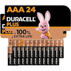 24 x Duracell MN2400 Plus jaudas AAA trīskārša A izmēra tālvadības akumulators