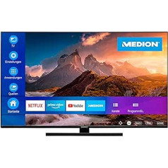 MEDION X14318 (MD 30067) 108 cm (43 collu) QLED TV (UHD viedais televizors, 4K Ultra HD, Dolby Vision HDR, Dolby Atmos, HDMI 2.1, Netflix, Prime Video, MEMC, mikro aptumšošana, PVR)