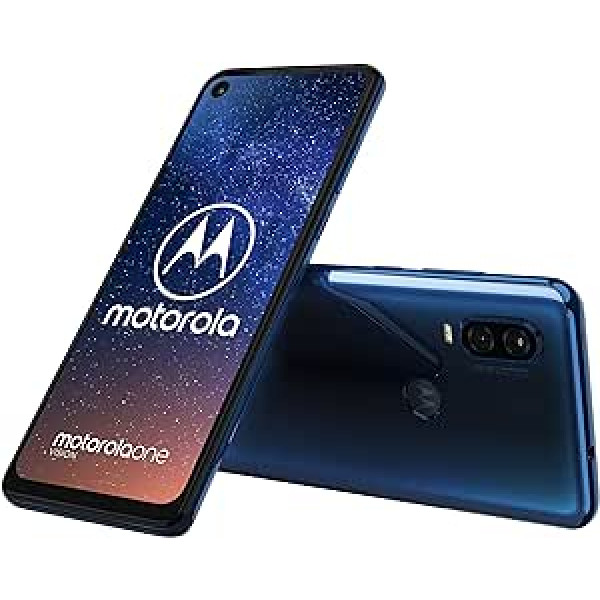 Motorola One Vision Dual SIM viedtālrunis (6,3 collu ekrāns, 48 MP sensors, 12 MP+5 MP dubultā kamera, 128 GB/4 GB, Android 9.0) + aizsargvāciņš