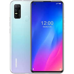 Viedtālrunis bez līguma, mobilais tālrunis Doogee N30 (4 GB + 128 GB), Android 10, 6,55 collu HD+ perforēts ekrāns, divas SIM kartes + speciāla SD karte 256 GB, akumulators 4500 mAh, 16 MP AI, GPS