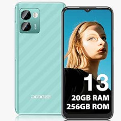 DOOGEE N50 Pro viedtālrunis bez līguma [2023], 20 GB+ 256 GB (1 TB TF), Android 13 viedtālrunis, 6,52 collu HD+ mobilais tālrunis bez līguma, astoņkodolu, 50 MP + 8 MP, 4200 mAh akumulators, 4G dubultā SIM/Face