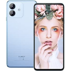 CUBOT (2023) Note 40 viedtālrunis bez līguma 12 GB + 256 GB/1 TB 6,56 collu HD+ 90 Hz ekrāns Android 13 50 MP + 8 MP kamera 5200 mAh 4G divu SIM kartu mobilais tālrunis astoņkodolu GPS OTG sejas ID (zils)