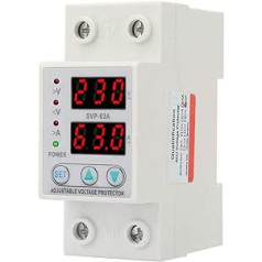 63A Voltage Current Protection AC230V Single-Phase Low Voltage Protection Adjustable Double LED Display Voltage Protection Device