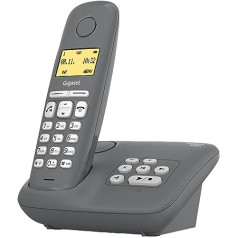 Gigaset A280A DECT Cordless Phone with answering machine for best communication with large graphic display, Single Grey