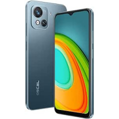 OSCAL C80 Android 12 viedtālrunis bez līguma, 8 GB + 128 GB, 50 MP + 8 MP dubultā kamera, 6,5 collu 90 Hz HD+, divu SIM kartu mobilais tālrunis, plāns dizains, 5180 mAh akumulators, ātra uzlāde, sejas atbloķēšanas funkcija, pirkstu nos