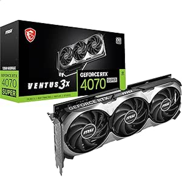 MSI GeForce RTX 4070 SUPER 12G Ventus 3X OC grafikas karte, NVIDIA RTX 4070 SUPER, 12 GB GDDR6X atmiņa, 21 Gbps, PCIe 4.0, DLSS3.5