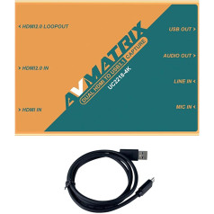 AVMATRIX UC2218-4K Video Game Capture Card for Live Stream 1440p/4K, Simultaneous Recording Two HDMI Videos and Audios, 4K@60Hz Uncompressed Video and Audio Recording USB 3.1 Type-C