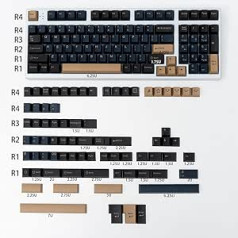 Blue Samurai Keycaps Set 173 Keys Doubleshot Cherry Profile Pielāgoti tastatūras taustiņi Cherry MX Gateron Kailh Box Switches Mehāniskām klaviatūrām