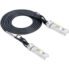 10 Gtek Intel XDACBL2M SFP+ kabelis 2 metru (6,5 pēdas), 10 GBASE-CU SFP+ tiešās pievienošanas vara (DAC) Twinax kabelis, pasīvais