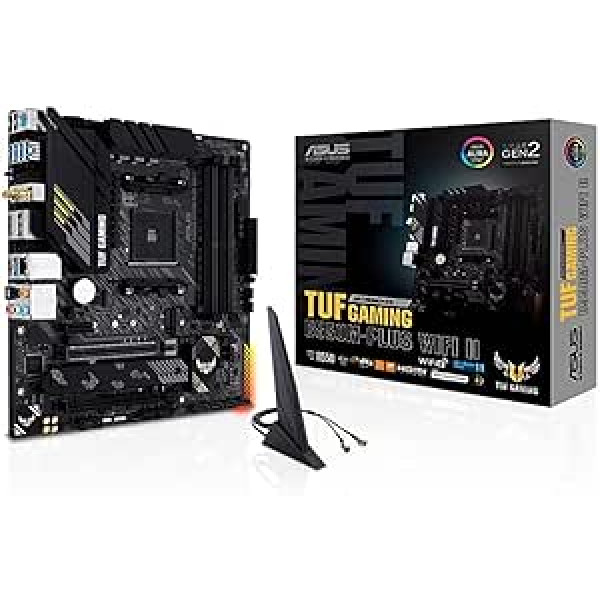 ASUS TUF Gaming B550M-PLUS WiFi II Motherboard Socket Ryzen AM4 (AMD B550, mATX, PCIe 4.0, dual M.2, WiFi6, SATA 6Gbit/s, Aura Sync)