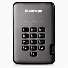 iStorage IS-DAP2-256-SSD-4000-CG 4 TB diskAshur PRO2 256 bitu USB 3.1 portatīvais SSD disks ar aparatūras šifrēšanu, grafīts