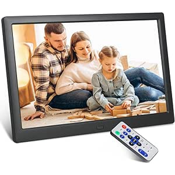 TSITSC 13.3 Inch Digital Photo Frame, 1280 x 800 Electronic Picture Frame, Photo Music Video Player, Calendar Function with Remote Control, Supports USB/SD Card, Desktop or Wall Mounting (Black)