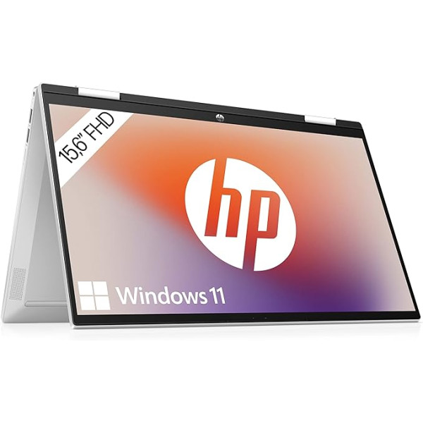 HP Pavilion x360 2-in-1 Convertible Laptop | 15.6 Inch Full HD IPS Touchscreen | Intel Core i5-1235U | 8GB DDR4 RAM | 512GB SSD | Intel Iris Xe Graphics | Windows 11 | QWERTZ Keyboard | Silver