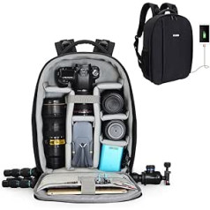 CADeN Kamerarucksack Spiegelreflex Tasche Wasserabweisend Fotorucksack ar Regenschutz kameras mugursomas soma Saderīga ar Canon Nikon Sony 2 DSLR 7 Objektīvs Statīvs