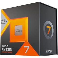 AMD Ryzen 7 7800X3D procesors ar 3D V-kešatmiņas tehnoloģiju, 8 kodoli/16 izkropļoti pavedieni, Zen 4 arhitektūra 104 M kešatmiņa, 120 W TDP, līdz 5,0 GHz pastiprināšanas frekvence, AMD 5, DDR5 un PCIe 5.0.