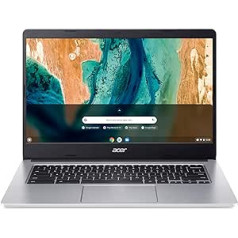 Acer Chromebook 314 (CB314-2H-K7E8) klēpjdators | 14 collu FHD displejs | MediaTek astoņkodolu ARM Cortex A73/A53 (MT8183) | 4 GB RAM | 128 GB eMMC | Mali-G72 MP3 GPU | Google ChromeOS | Sudrabs