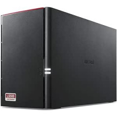 Buffalo LinkStation 520 LS520DE-EU 2-bay NAS (1,0 GHz divkodolu, DDR3 256 MB) melns