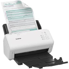 Brother ADS-4300N Professional Document Scanner with USB and LAN, Duplex Scan, Quick Buttons, White, ADS4300NRE1