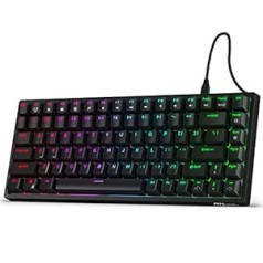 RK ROYAL KLUDGE RK84 Vadu RGB 75% Hot-Swap-fähige mechanische Tastatur, 84 Tasten Tenkeyless TKL-Gaming-Tastatur ar programmētājsistēmu un Hochleistungsakku, RK Red Switch, Schwarz