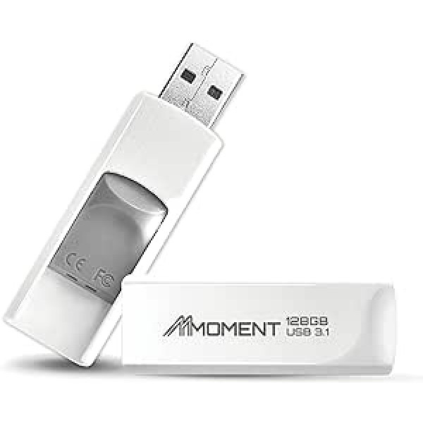 MMOMENT MU39 128 GB USB 3.1 Gen1 zibatmiņas disks, lasīšanas ātrums līdz 100 MB/s, ievelkams dizains